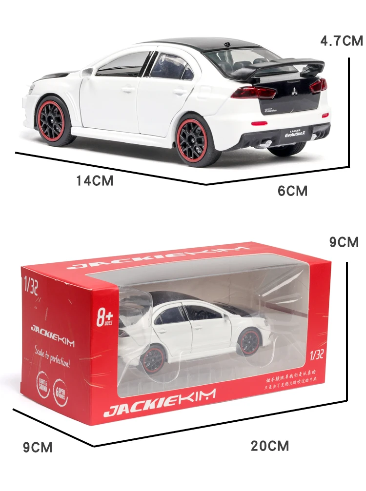 1:32, высокая имитация, mitsubiishis EVO, сплав, Спортивная модель автомобиля, Супер гоночный литье под давлением, игрушечный автомобиль, звук и светильник для детей, автомобильные игрушки