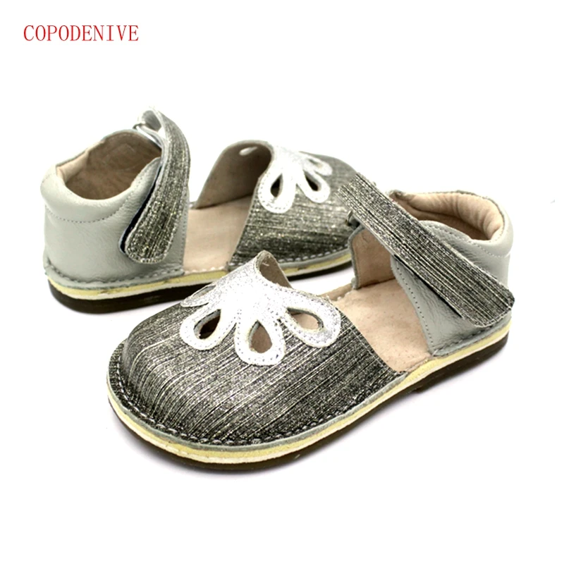 

COPODENIEVE Girls Sandals Genuine Leather Children Shoes for Girls Flower Kids Sandals Fashion Toddler 1-9years old