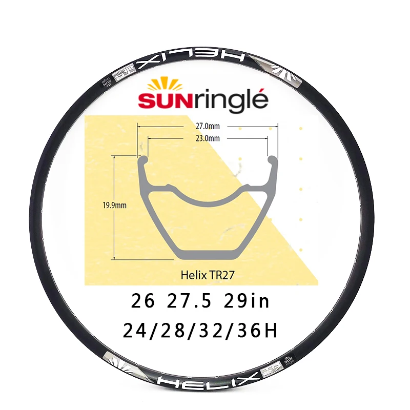26 "27.5" 29Er Sunringle Helix Sl Tr25 Tr27 24 28 32 36 Forti Mtb Della Bicicletta Mountain Bike Circle Tubeless Ready Per Xc Am Fr