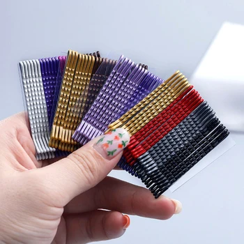 

24 Pcs 5cm Multicolor Hair Clips Wavy Fashion Hairpins Metal Barrettes Invisible Wave Hairgrip Hair Clips Accessories