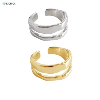 

Kikichicc 925 Sterling Silver Heave Large Gold Resizable Ring 2020 Fashion Luxury Rock Punk Cuffs Rings Jewelry Best Gift