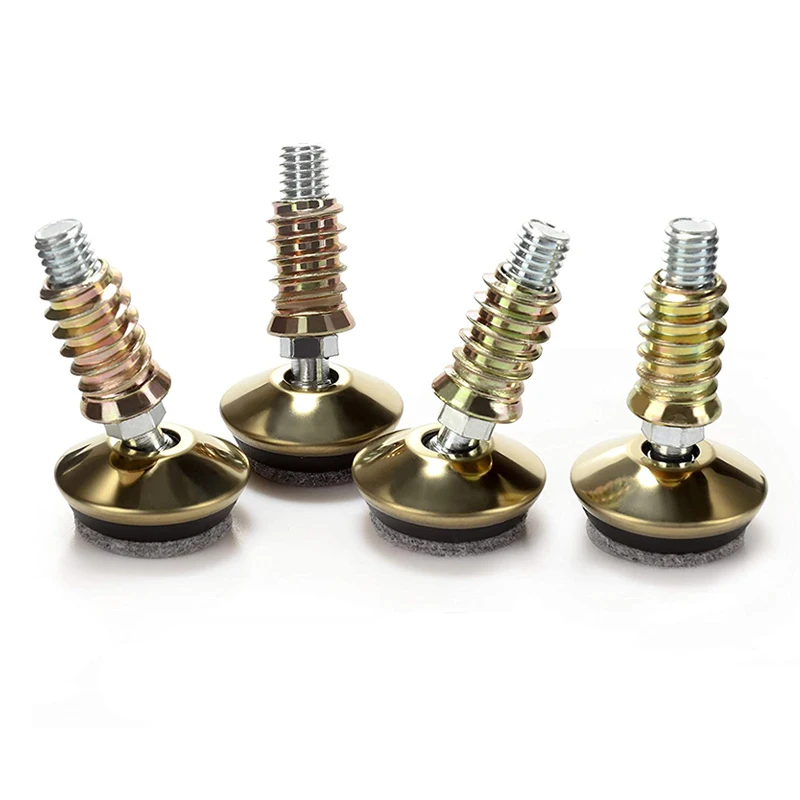 Swivel Furniture Levelers 4Pcs Adjustable Leveling Legs Glide Tables Chairs Cabinets M8/M10 Fully Threaded