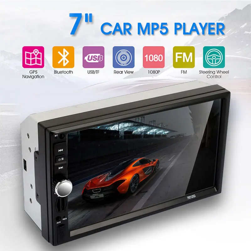 Vehemo gps навигация Функция " мультимедиа плеер видео плеер аудио DC12V MP5 радио автомобиля MP5 плеер Поддержка TF карты