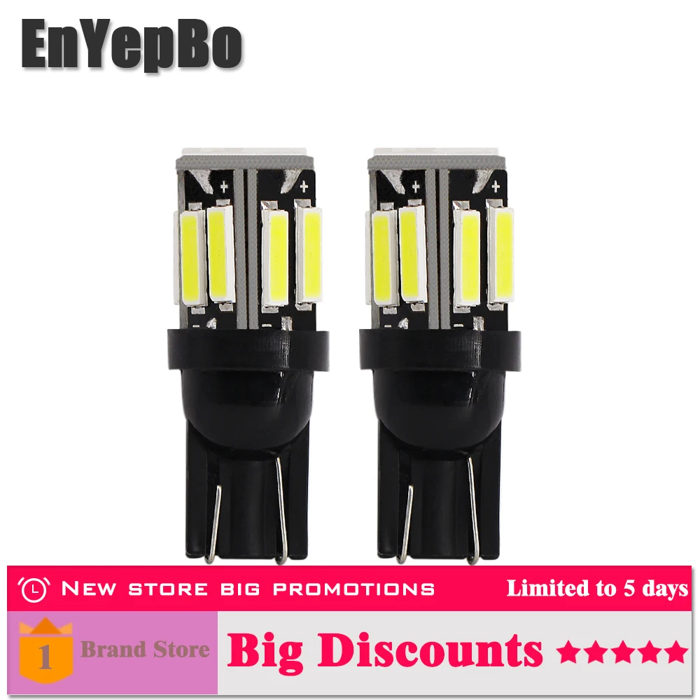 

2x No Error T10 LED W5W 194 168 Interior Light Bulb for BMW E60 E90 Peugeot 307 Mini Cooper R56 Seat leon 2 Reading Trunk Lamp