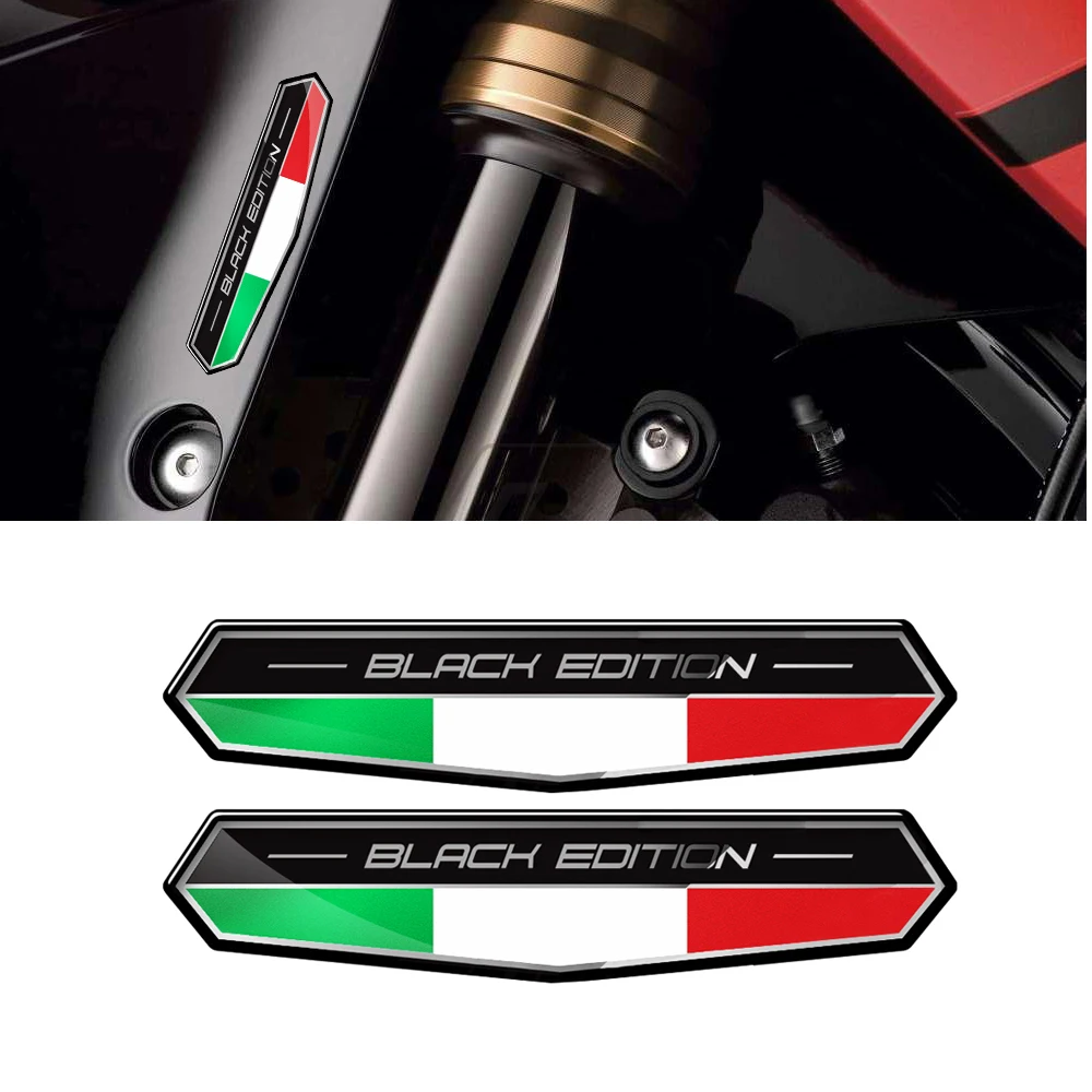 

3D Motorbike Italy Flag Sticker Italia Black Edition Decals Car Styling Motorcycle Stickers