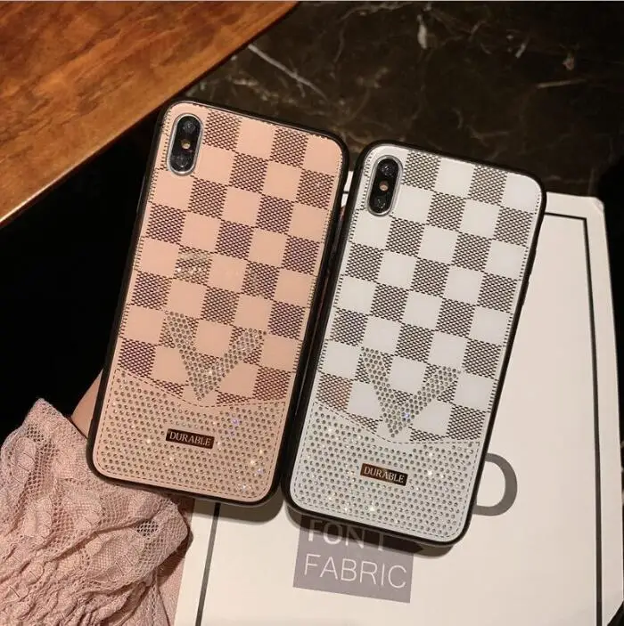

Rhinestone Mirror for IPhoneXs Max Mobile Phone Case Apple Xs with the Same Lattice Soft Case 7/8plus