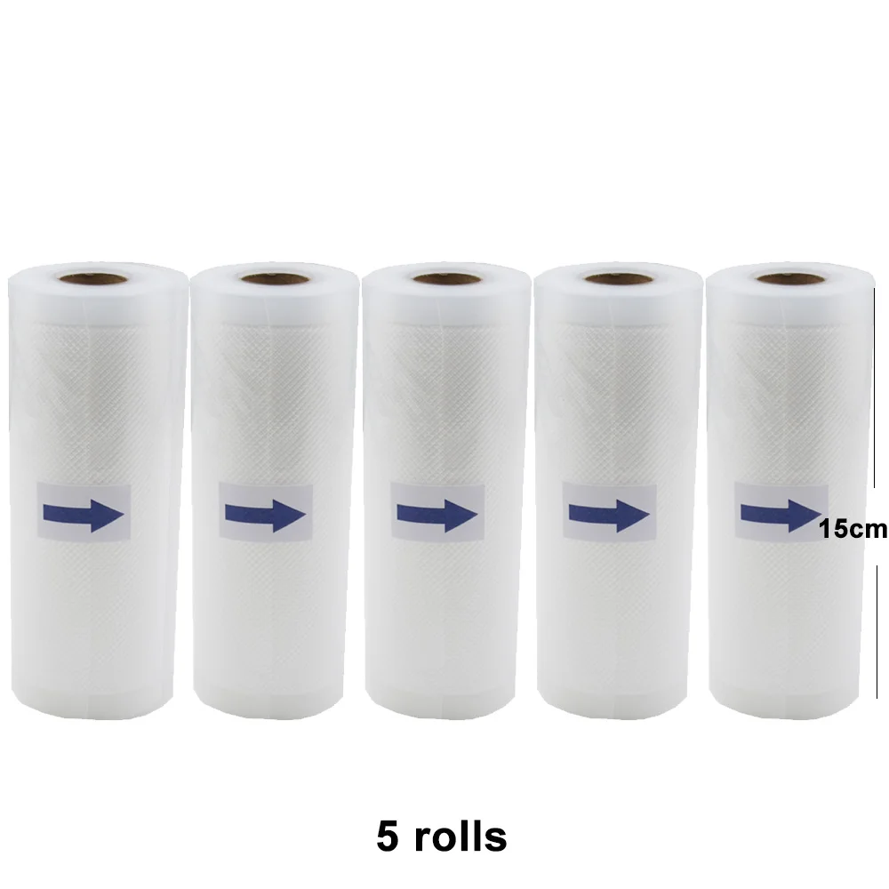 5 Rolls/ 2 Rolls Lot Kitchen Food Vacuum Bag Storage Bags for Vacuum Sealer Food Keep 12+15+20+25+28cm*500cm - Цвет: 15cm 5pcs