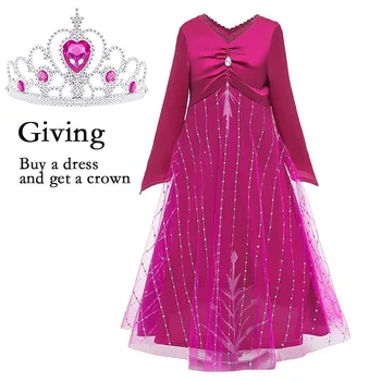 

Girls Dress 2 Elsa Princess Dresses For Girls Elegant Anna Costume Carnival Cosplay Party Dress Children Clothing fantasia Kids