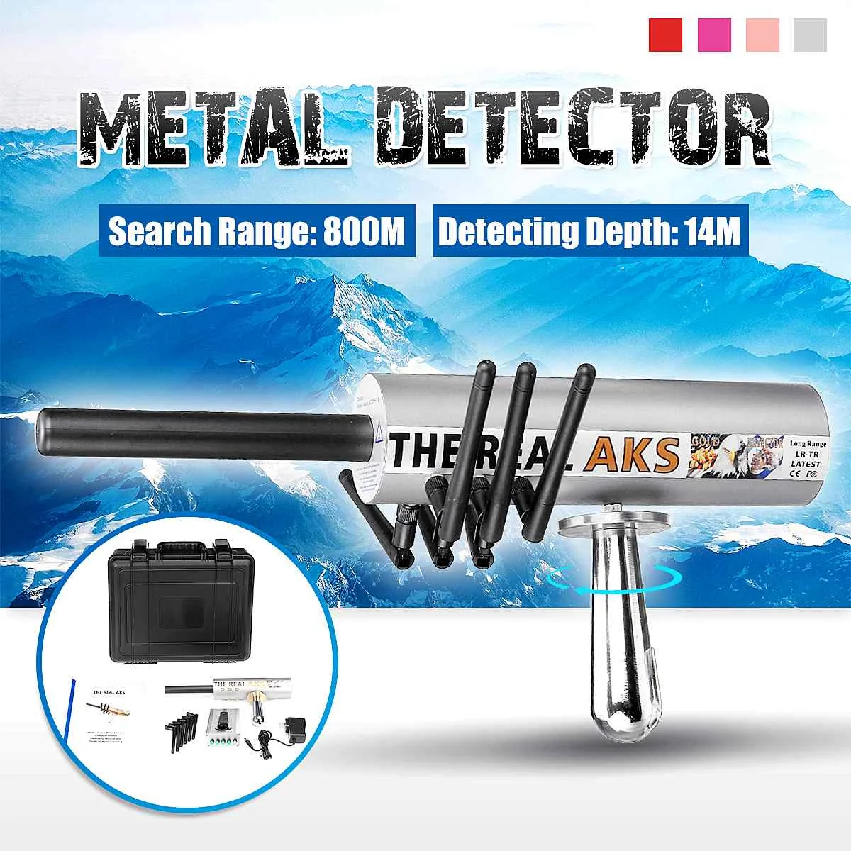 

Long-range Underground Metal Detector Mini Portable AKS 6 Antenna Handhold Gold Detector Treasure Hunter Finder Seeker Scanner