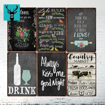 

[XIEXIE]Vintage Kitchen Pub Metal Poster Tin Sign Plaque Retro Tin Signs Pub Beer Bar Wall Decorative Plates Home Custom Decor