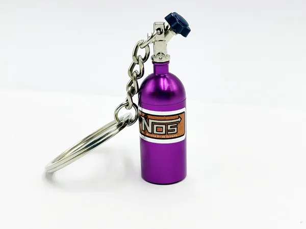 FLYJ Автомобиль Turbo NOS брелок бутылка с азотом металлический брелок для ключей контейнер для таблеток - Название цвета: Фиолетовый