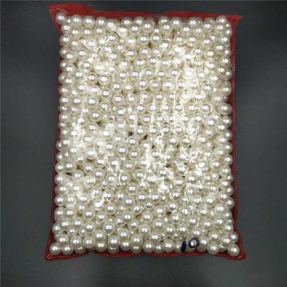 2-22mm No Hole Ivory Round Acrylic ABS Imitation Pearl Bead Charm Loose Beads for Jewelry Making Craft Necklace Earring Headwear