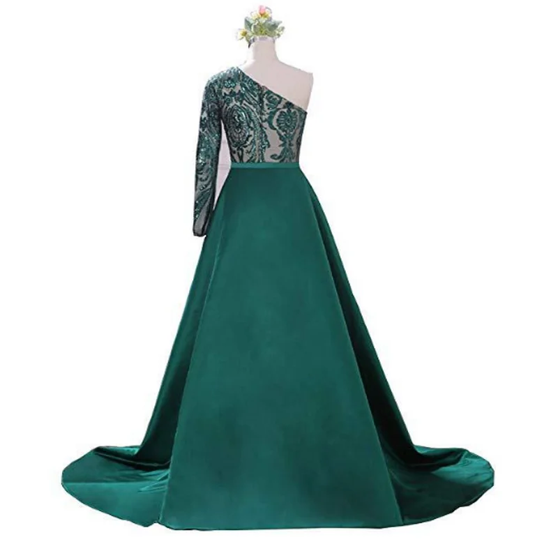 PORTIA& SCARLETT 1705 с длинным рукавом Veronica vestido com верхняя юбка Изумрудный vestido de noite para as mulheres