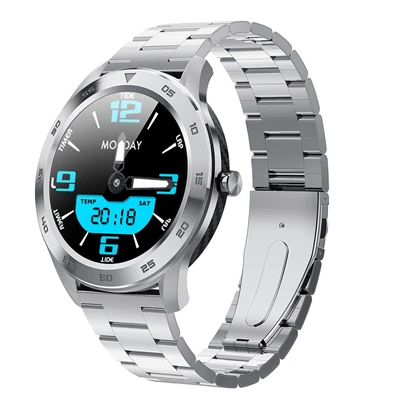 IP68 Водонепроницаемый Полный сенсорный экран спортивные Смарт-часы фитнес-браслет высокого качества 1,3 дюймов для женщин и мужчин Смарт-часы - Цвет: Серебристый