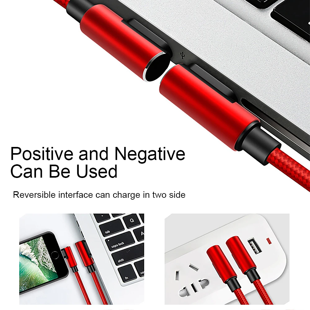 Obobix usb type C 90 градусов локтевой кабель для samsung Galaxy S10 Plus Note 10 двойной Реверсивный usb type C 2.4A кабель для быстрой зарядки