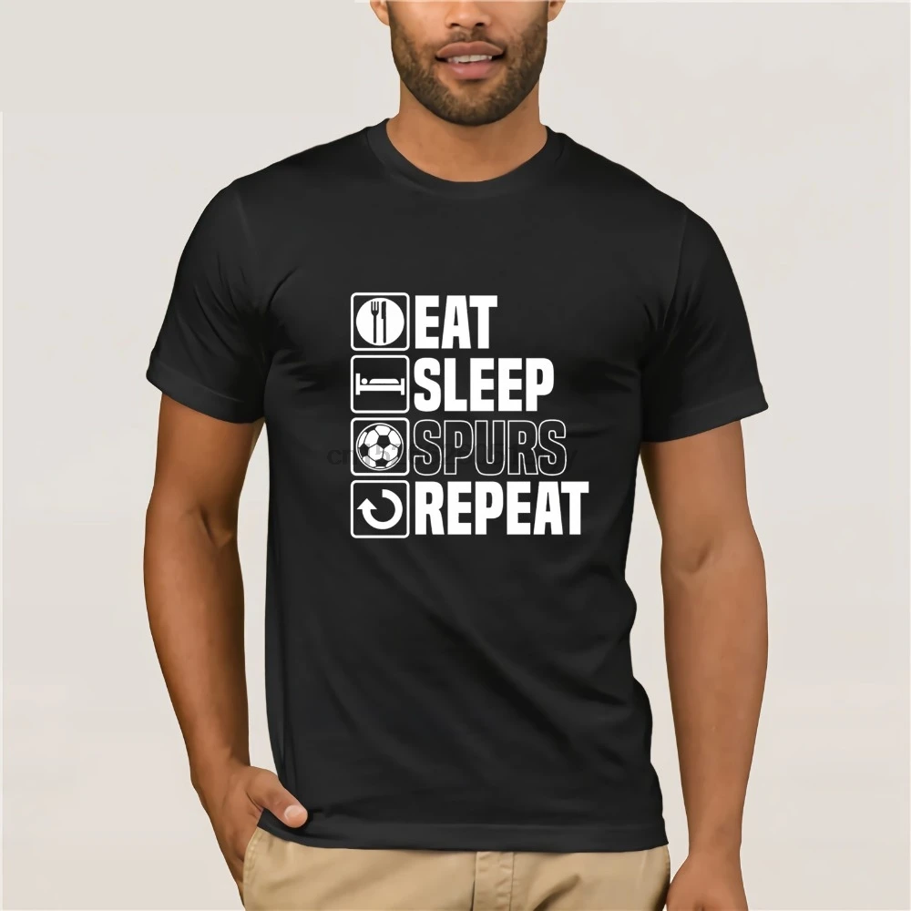 Eat Sleep Шпоры футболка смешные отцов подарок на день рождения 2019 Новые 100% хлопковые