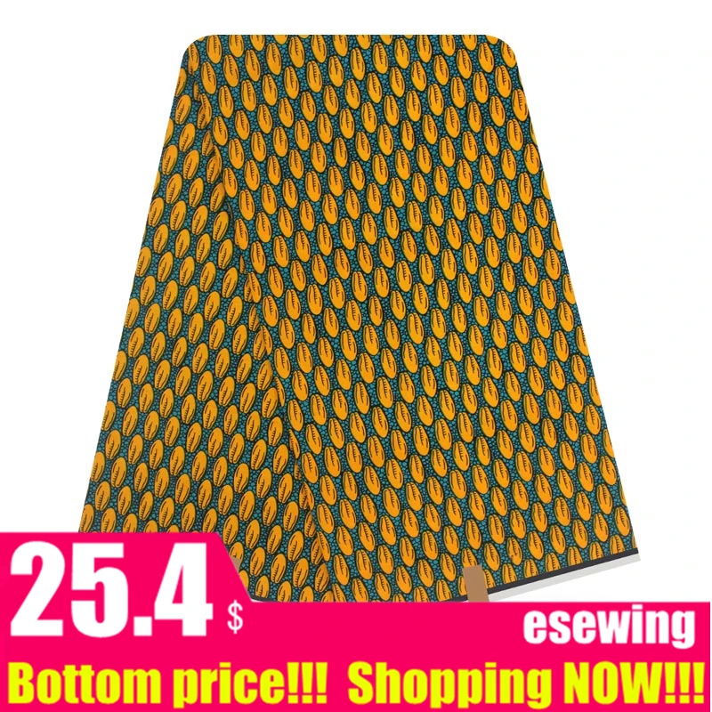 Настоящий гарантированный настоящий голландский воск высокого качества, ткань с принтом, 6 ярдов, африканская ткань для шитья, 120418
