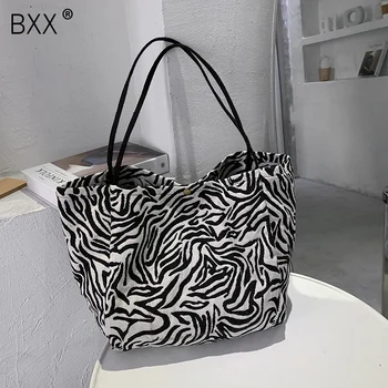 

[BXX] Zebra Pattern Design High Capacity Shoulder Bags For Women 2020 Autumn Handbags and Purses Women's Classic Hand Bag HO903