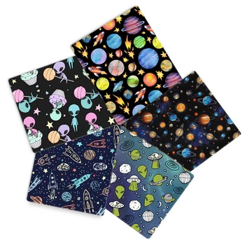 

David accessories 50*145cm/20*34cm Planet Space Polyester Cotton Fabric for Tissue Kids home textile Curtain Sewing Tilda,c13746