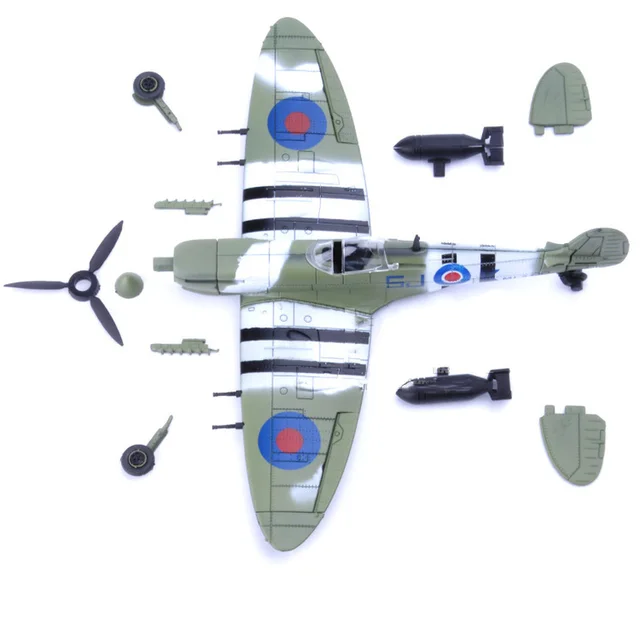 20*18CM  Assemble Fighter Model Toys Building Tool Sets Combat Aircraft Diecast War-II BF-109 Hurricane Spitfire Pirate Military 6