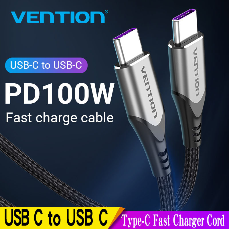Vention USB C to USB Type C 100W 60W Cable for Samsung S20 PD  MacBook iPad Pro Quick Charge 4.0 USB-C Fast USB Charge Cord 2m 3