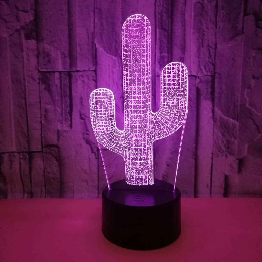 Cactus 3D Lamp Night Light for Baby Bedroom Beside Light  Atmosphere Decorative Lights Gift Toys for Kids Birthday Party Present night lights for adults