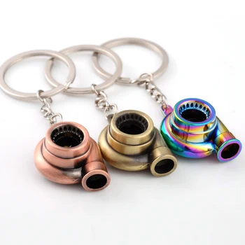 

Spinning Turbo Turbocharger Keychain Anti-lost Key Creative Design Car Tire Wheel Keyring for Auto Interior Stylish Accessories
