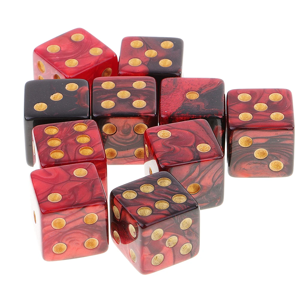 MagiDeal Hot Sale 10Pcs Plastic Six Sided D6 Dice Digital Dices Set for D&ampD RPG Game Funny Family Party Club Sport Gifts | Игрушки и