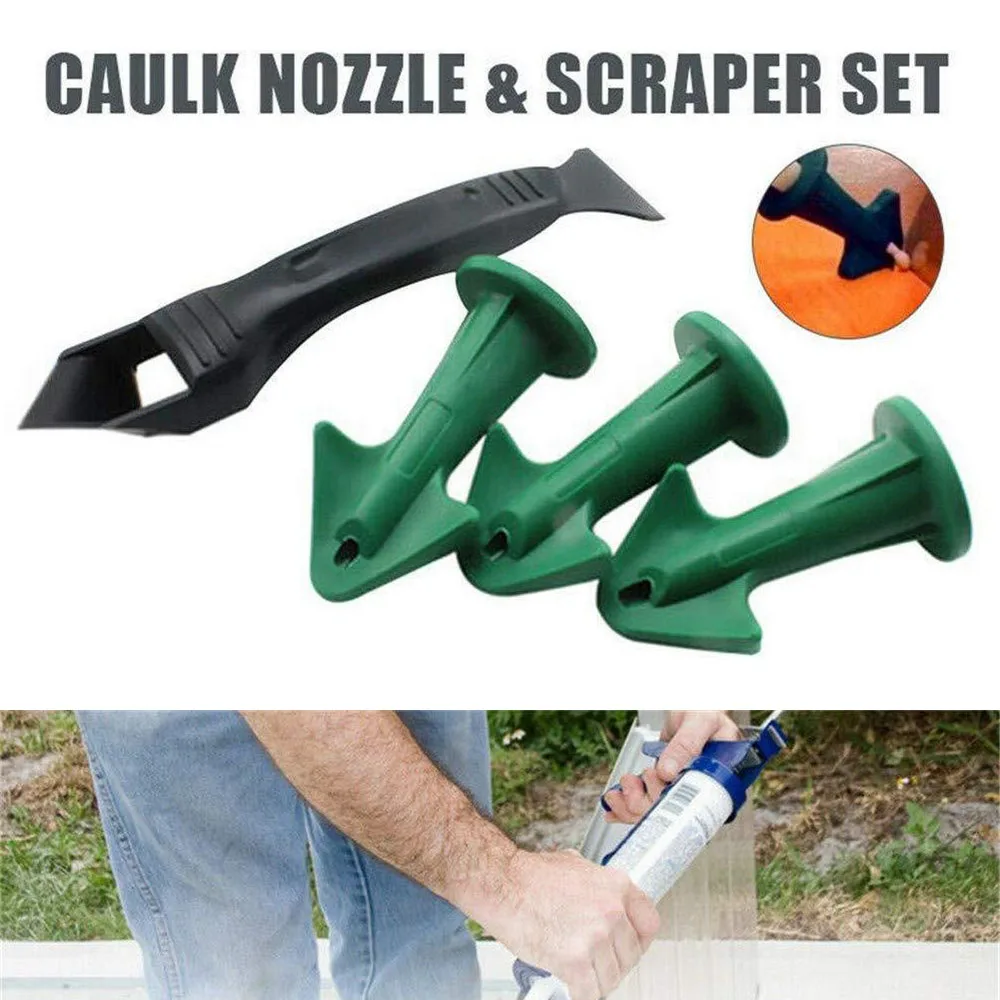 4pcs/set Caulk Nozzle Scraper Set Reusable Sealant Angle Scraper Silicone Grout Caulk Tools Smooth Scraper Grout Kit Tools Sets