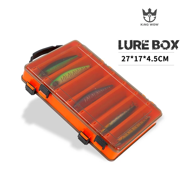 US $8.15 Fishing Lure Box Double Sided Tackle Box Fishing Lure Egi Squid Jig Pesca Accessories Box Minnows B