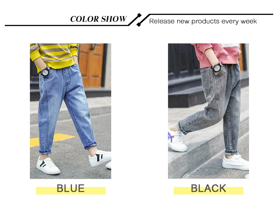 Jeans For Boys Solid Patchwork Kids Boy Jeans Casual Jeans For Kids Autumn Simple Fashion Children's Clothing For Boys Christmas