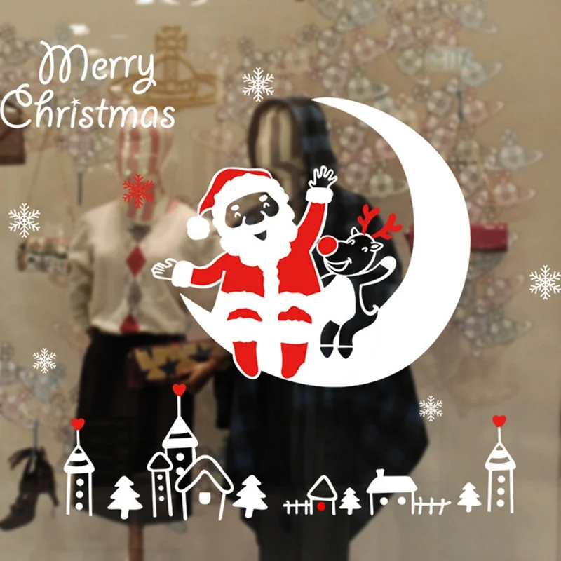 

Christmas Window Sticker Christmas Decorations For Home Large Szie Wall Sticker Xmas Decor Merry Christmas Happy New Year 2020