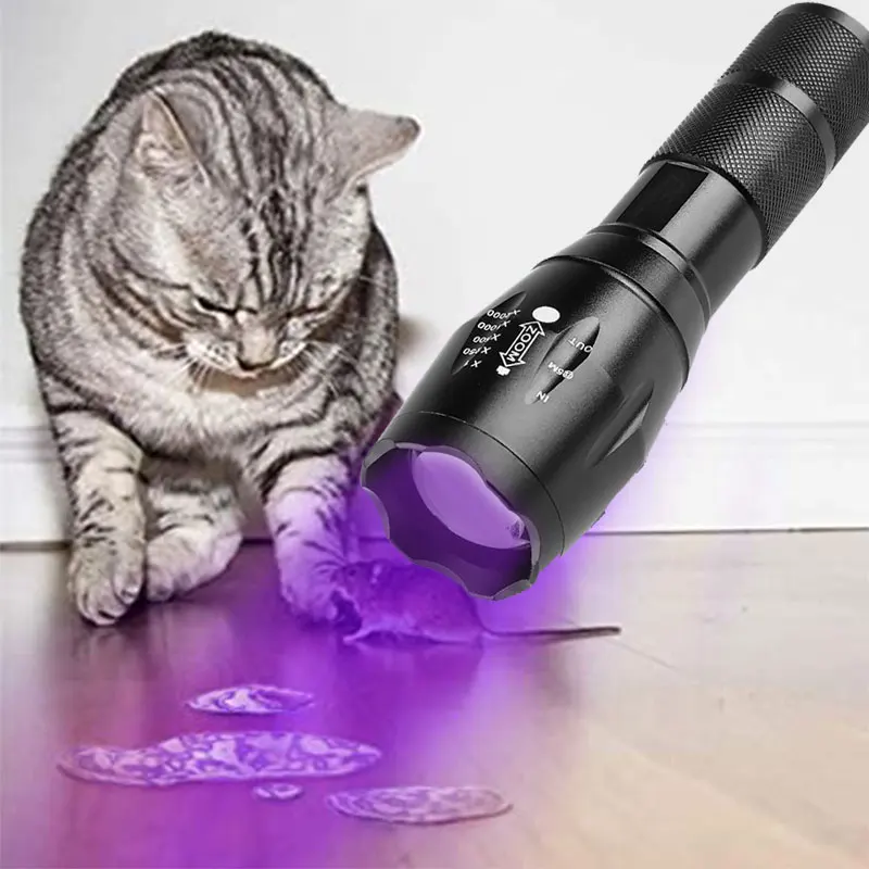 TMWT 3W Zoom UV Flashlight 365nm LED UV Light New Military Grade Tactical Ultraviolet Flashlight Lantern Torch 2Pack