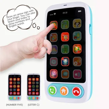

Kids Phone Education Learning Machine Children Silicone Phone Toys Smart Touch LED Baby Toy Phone KIds Gift