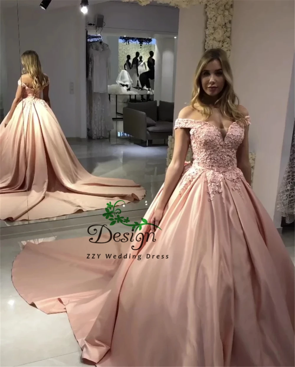 Vestidos de 15 Anos Quinceanera винтажное бальное платье с открытыми плечами сатиновое длинное розовое платье с аппликацией и цветами Vestidos