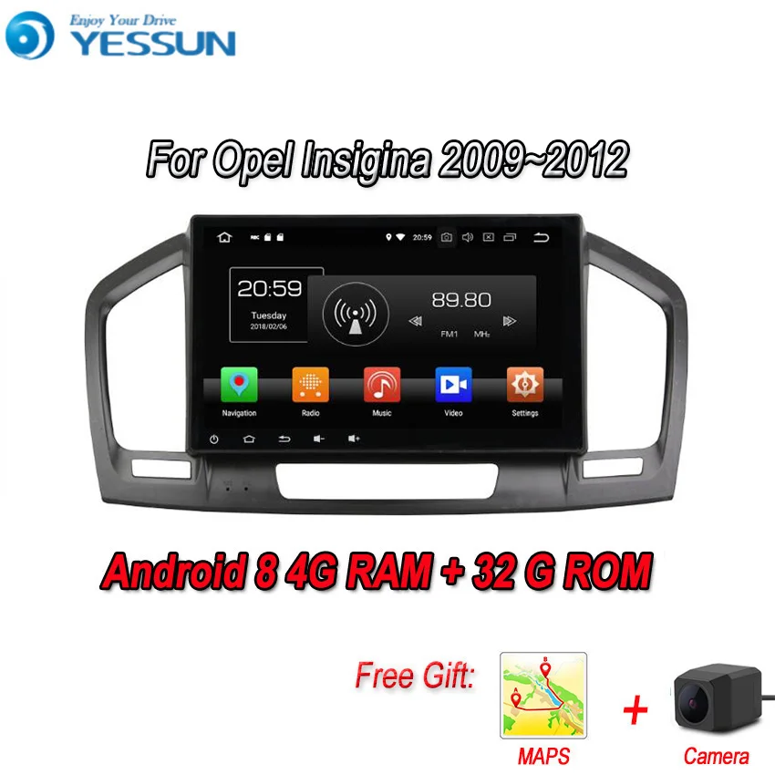 YESSUN Android 8 4G RAM для Opel Insignia 2009 ~ 2012 Автомобильный навигатор GPS мультимедийный плеер