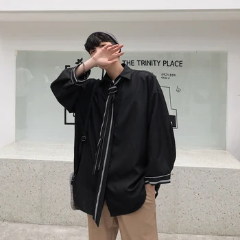 

2020 Spring And Summer Models Korean Version Of The Trend Loose Casual Youth Solid Color Long-sleeved Shirt Camisa Masculina