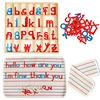 Children Montessori Language Educational Toys Instructions Activity Boxed Letter Blanket Wooden Blue Red English Alphabet Toys 1
