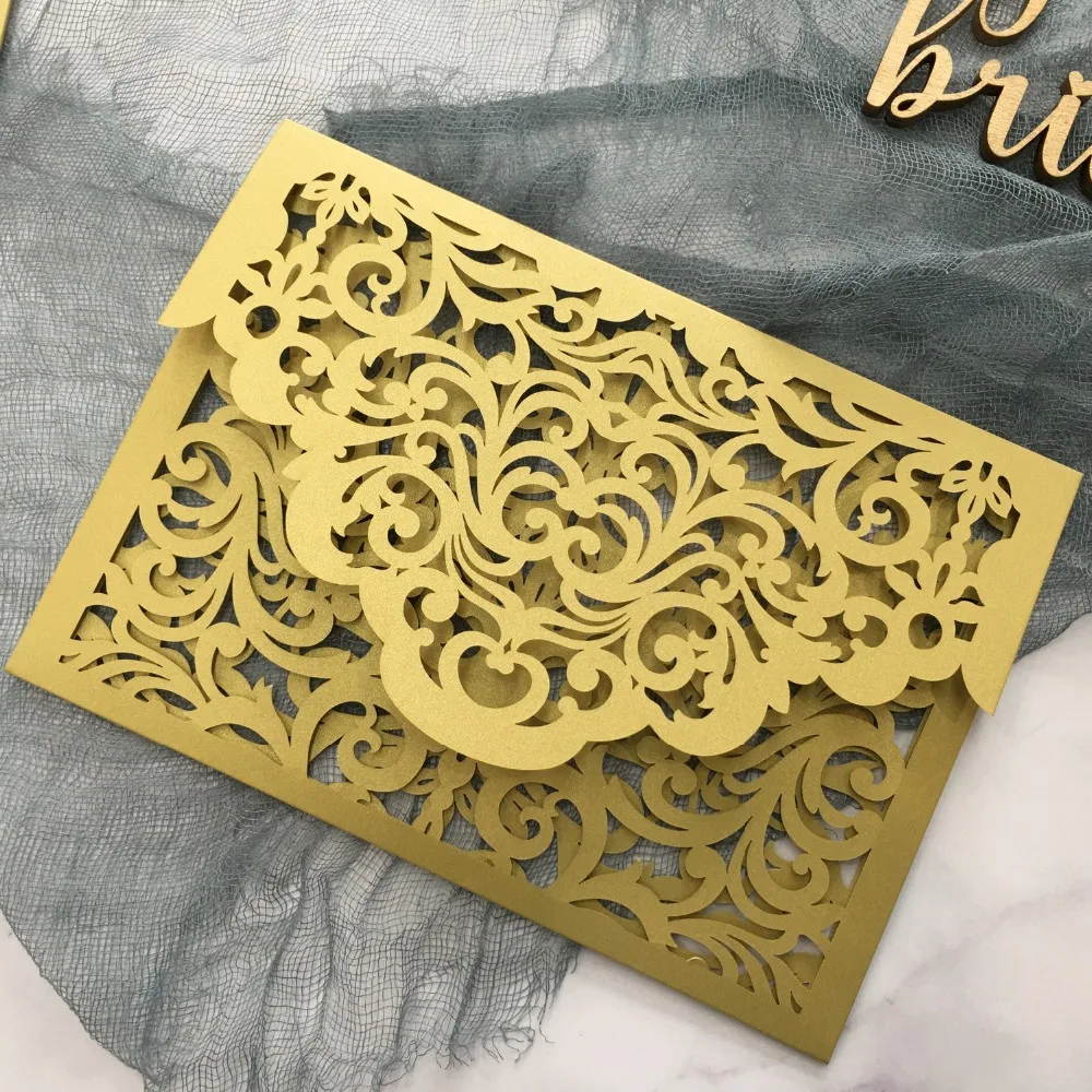 Elegant Laser Cut Invitation Wedding Cards