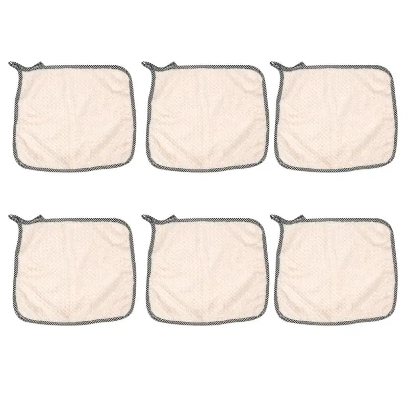 10pcs Kitchen Towels Coral Velvet Water Absorption Cleaning Cloth Multifunctional Oil Cleaning Towel Dish Cloth