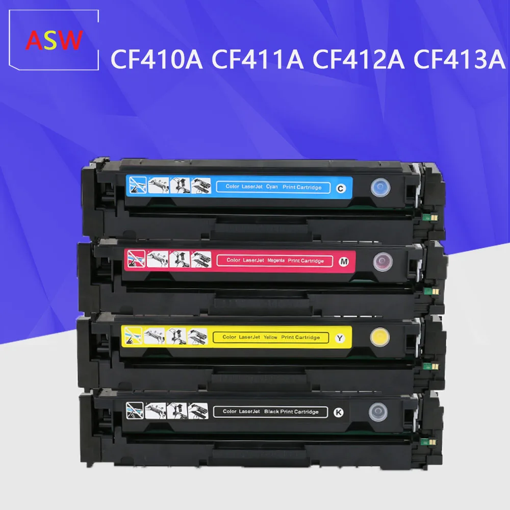4PK Compatible for HP Toner Cartridge 410A CF410A CF410 CF411A CF412A CF413A Color LaserJet Pro M452dn