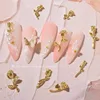10Pcs 3D Rose Nail Art Ornament DIY Craft For Acrylic Nail Decoration Gold/Silver 7 Unique Shapes Flower DIY Charms Jewelry 3