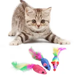 Забавная игрушка для домашнего животного кошка головоломка oy набор в сборе мыши с перьевым шариком/плюшевые шарики игрушка/гибкий провод