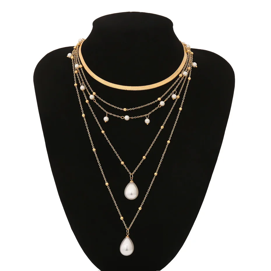 Pearl Lariat Necklace Gold | Ingemark Baroque Necklace
