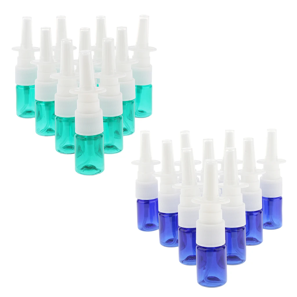20Pcs Empty Nasal Spray Bottle Amber Glass Fine Mist Vials Sterile Nasal Sprayer for Makeup Water Perfumes Essential Oils 5ml