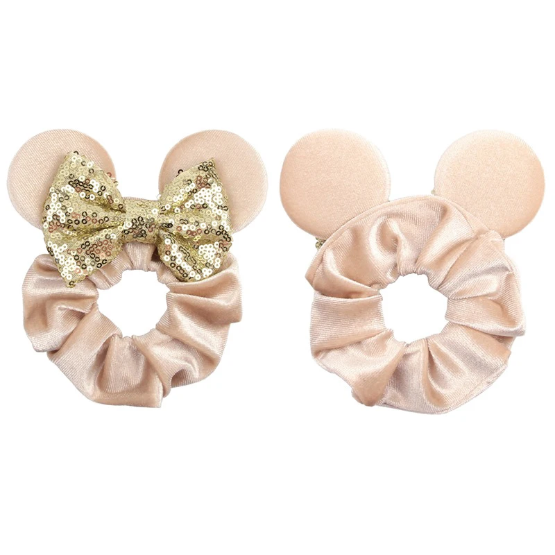pacifier for baby Mickey Mouse Ear Hair Bands Velvet Hair Scrunchies Ring Solid Velvet Ponytail Holder Hair Ties Gum Elastic Hair Bands For Girls car baby accessories