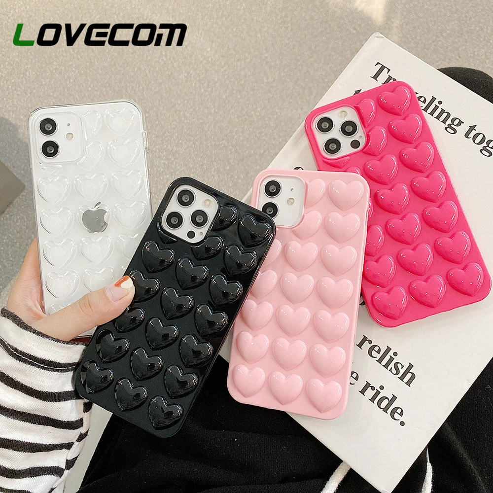 Чехол LOVECOM с милым сердцем и шнурком для iPhone 12 Mini 11 Pro Max XR XS 6 6S 7 8 Plus X мягкий