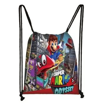 

Mario Bros Sonic Boom Hedgehogs Cartoon Kids Drawstring Backpack Shopping School Traveling Party Bags Gift 38*32CM