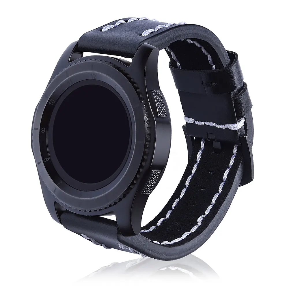 Кожаный 22 мм Универсальный браслет ремешок для samsung Gear2 R380 Замена ремня быстроразъемный ремешок для huawei Watch 2 Classic