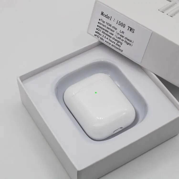 I500 TWS Bluetooth наушники Беспроводная зарядка гарнитура i500 TWS наушники с сенсорным управлением TWS i500 1:1 с открытой крышкой - Цвет: i500